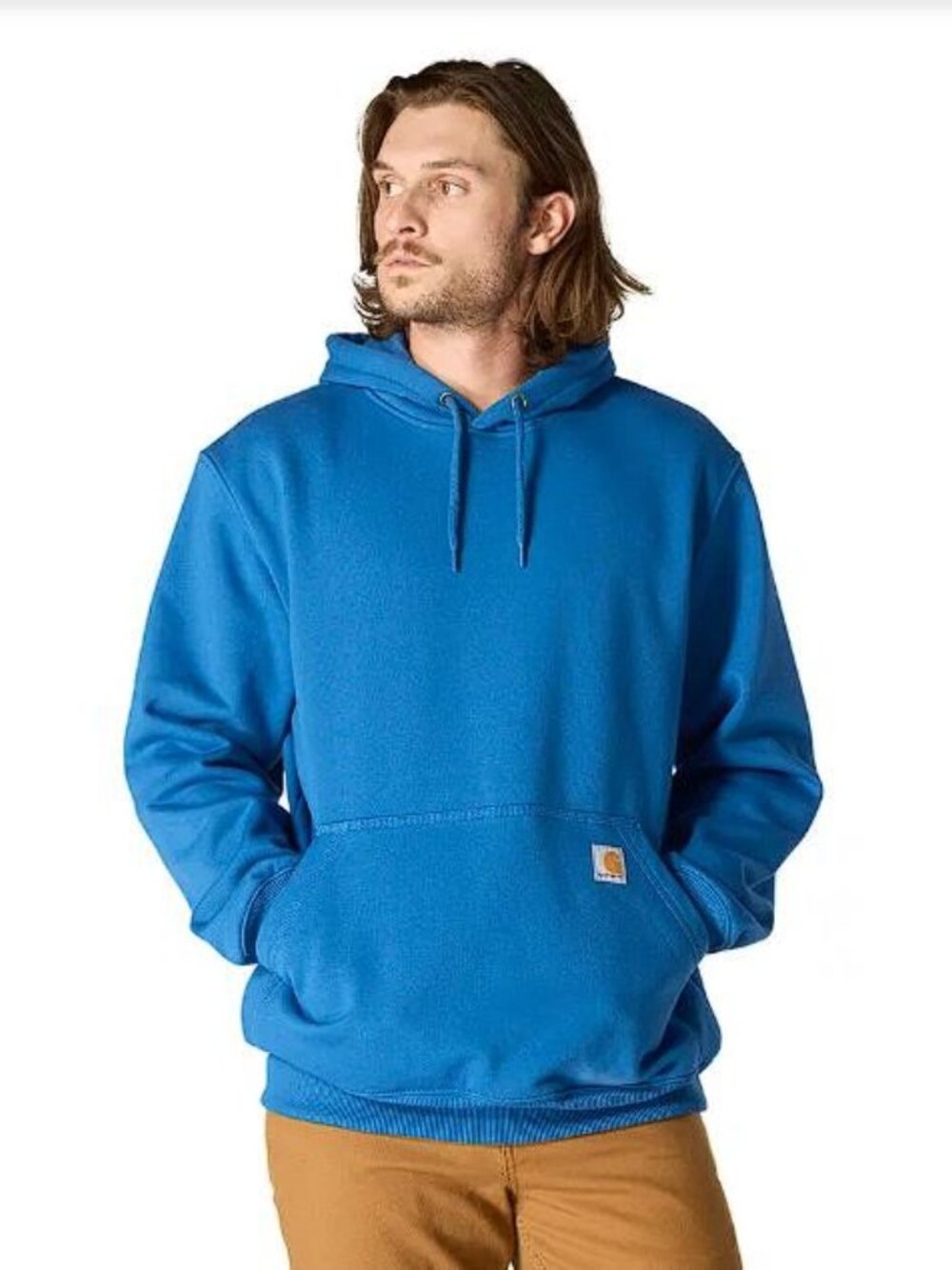 CARHARTT Men's Paxton Sweatshirt Size S in Dark Horizon Blue (Dirty)